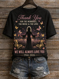 Women's "We Will Always Love You" Print Crew Neck T-Shirt