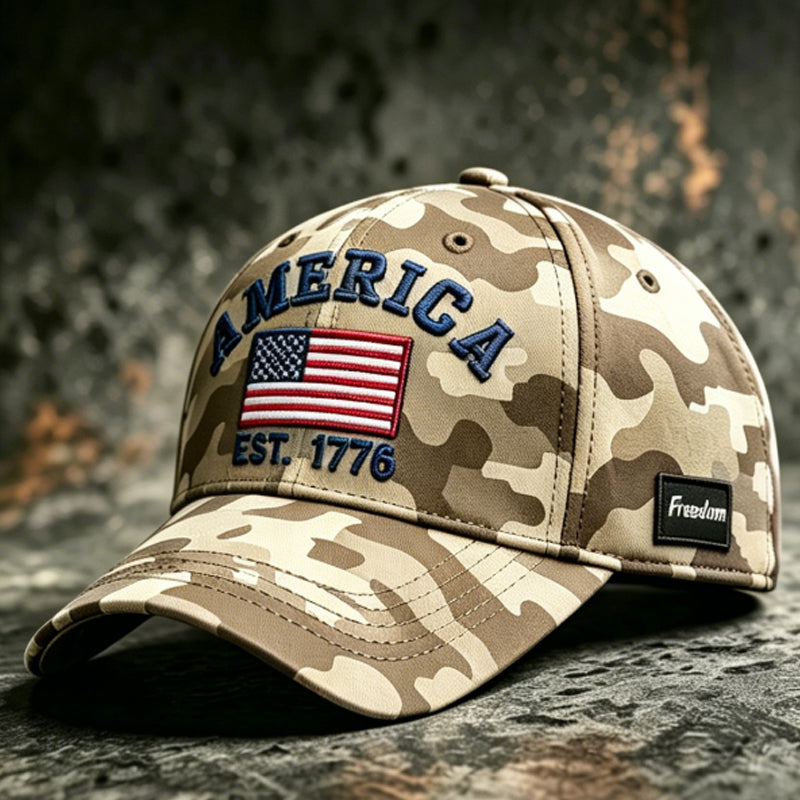 Retro Camouflage Art Print Casual Baseball Cap