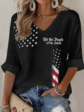Women's Independence Day We The People 1776-2026 Print T-Shirt
