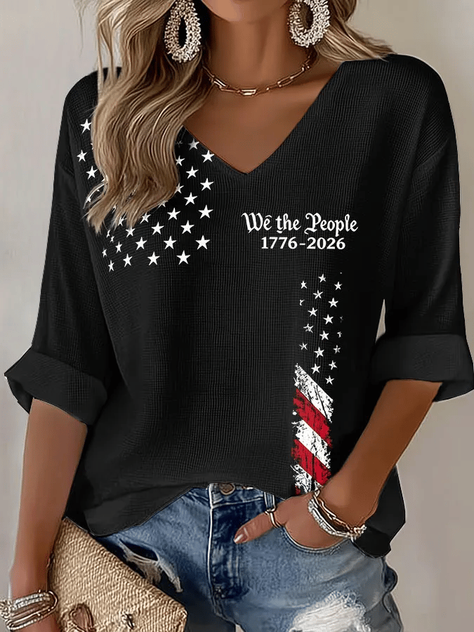 Women's Independence Day We The People 1776-2026 Print T-Shirt
