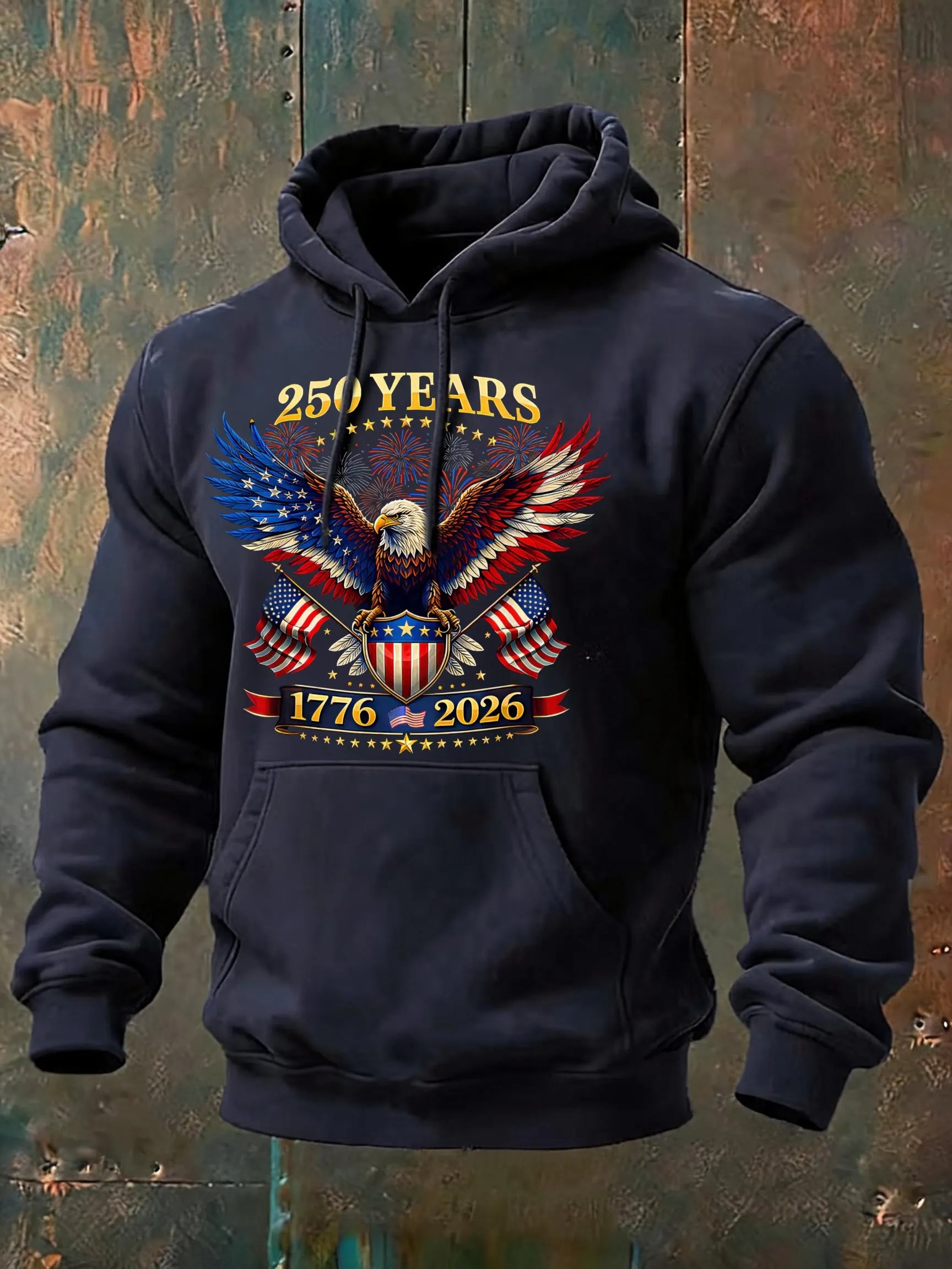 250th Anniversary Eagle Print Classic Cotton Hoodie
