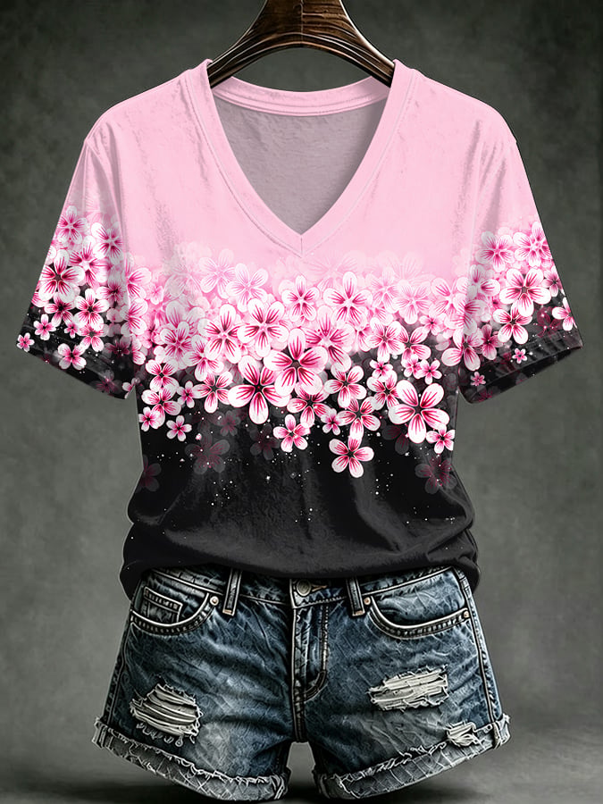 Women's Breast Cancer Printed T-shirt