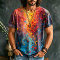 Men's Hippie Vintage Polka Dot Tie Dye Print T-shirt