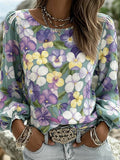 Women's Purple Art Print T-Shirt