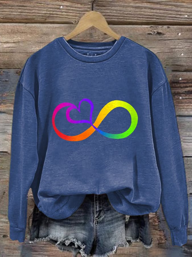Retro Autism Infinity Print Sweatshirt