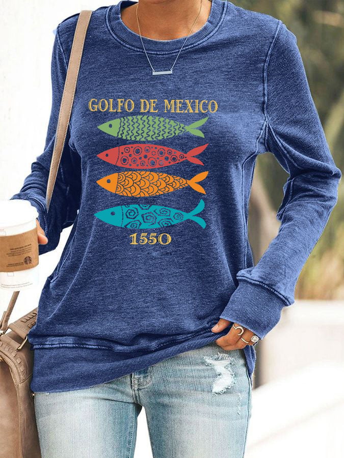 Women's Gulf Of Mexico Print Sweatshirt