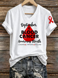 Women's Blood Cancer Awareness Print T-Shirt