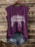 V-Neck Retro Alzheimer's Awareness Elephant Print Vest