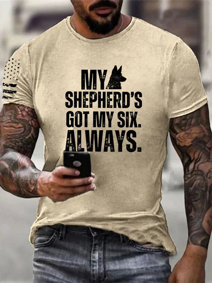 My Shepherd’S Got My Six Always Pattern 100% Cotton T-Shirt