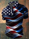Men's America 250th Anniversary Print Casual Polo Shirt