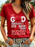 Women's Blood Cancer Awareness V-neck T-shirt
