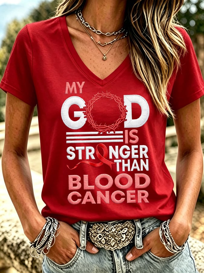 Women's Blood Cancer Awareness V-neck T-shirt