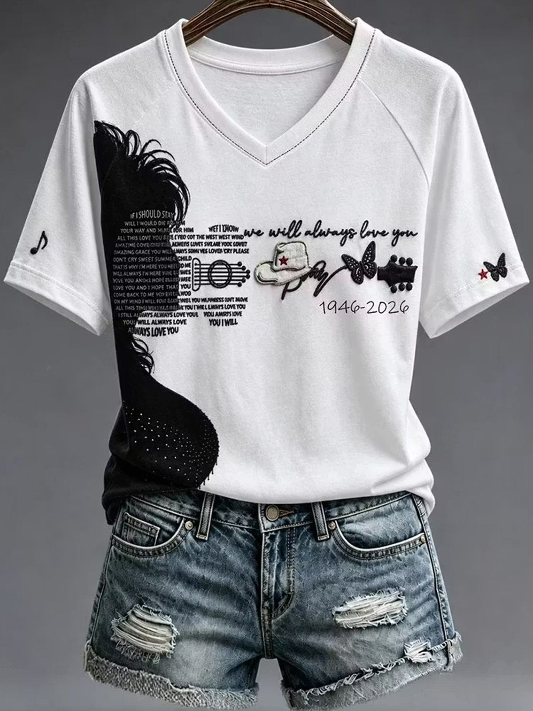 Women's Rip Country Music Lover Queen of Country Print T-Shirt