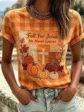 Women's Fall Casual Faith Graphic Print T-Shirt