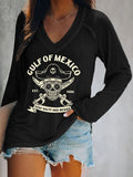 Women’s Retro Gulf Of Mexico Est 1550 Stay Salty And Resist Print T-Shirt