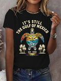 Women's Gulf Of Mexico Print Round Neck T-Shirt