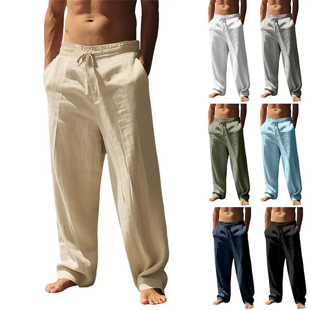 Men's Casual Trousers Summer Casual Linen Style Pants