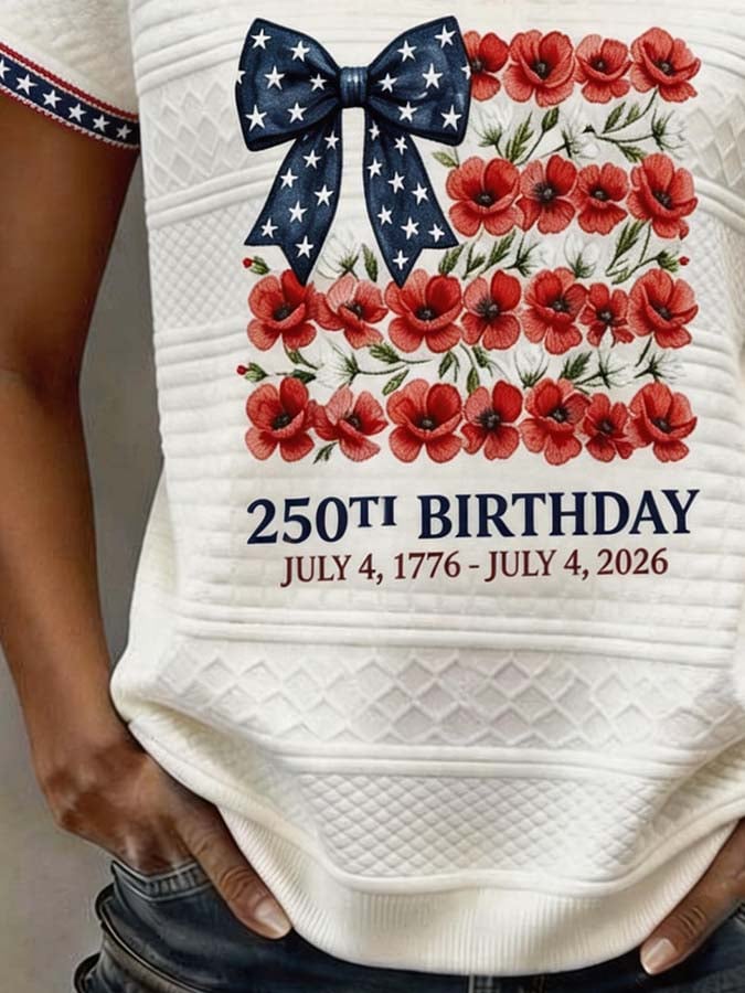 Women'S Casual Independence Day Printed Top