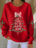 Women's Casual Print Long Sleeve Knit Top