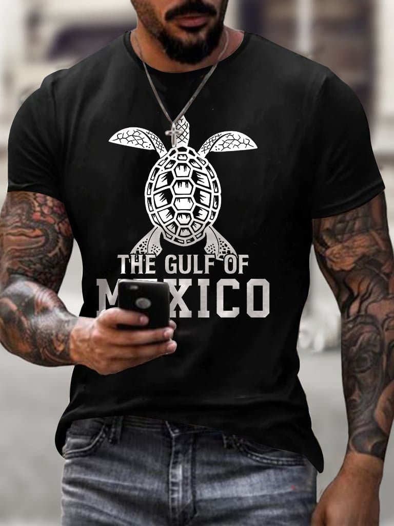 Men'S Retro Gulf Of Mexico Stay Salty And Resist Printed Casual Crew Neck T-Shirt