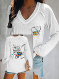 Women's What Makes You Different Is What Makes You Beautiful  V-Neck Long Sleeve T-shirt