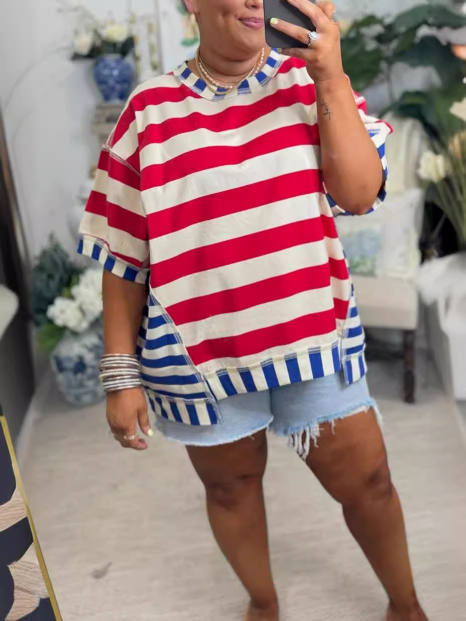 Women's Loose Casual Striped T-Shirt