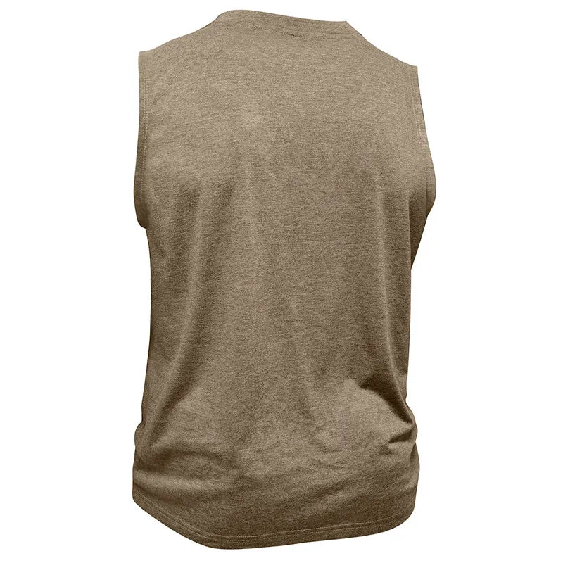 Men's Solid-Color Henley Vest