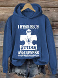 Women's Autism Awareness Printed Hoodie