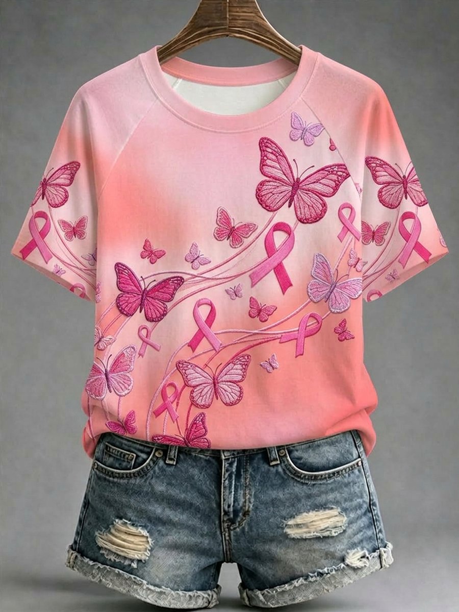 Women's Breast Cancer Awareness Raglan-sleeve T-shirt