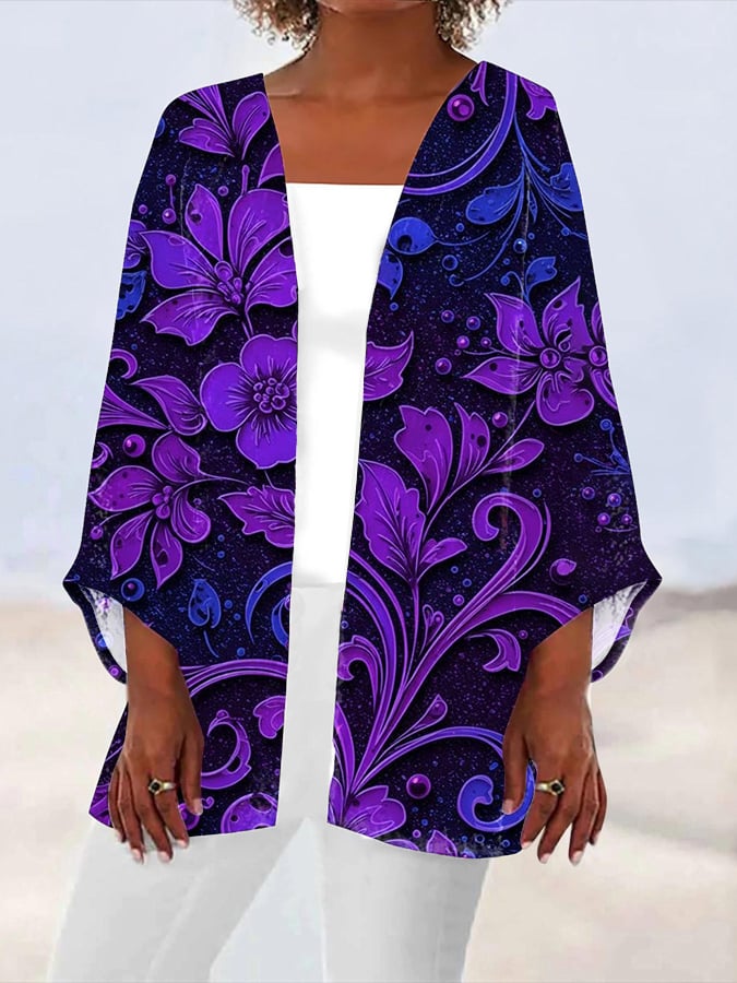 Women's Alzheimer's Consciousness Printed Casual Cardigan