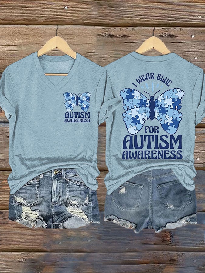 Women's Autism V-neck T-shirt