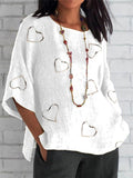 Women's Breast Cancer Awareness Print Crew Neck Loose Fit Shirt