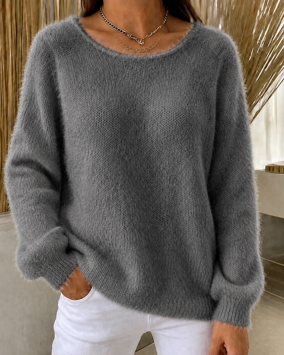 Women'S Solid Color Multi-Color Solid Color Long Sleeved Thin Sweater Top