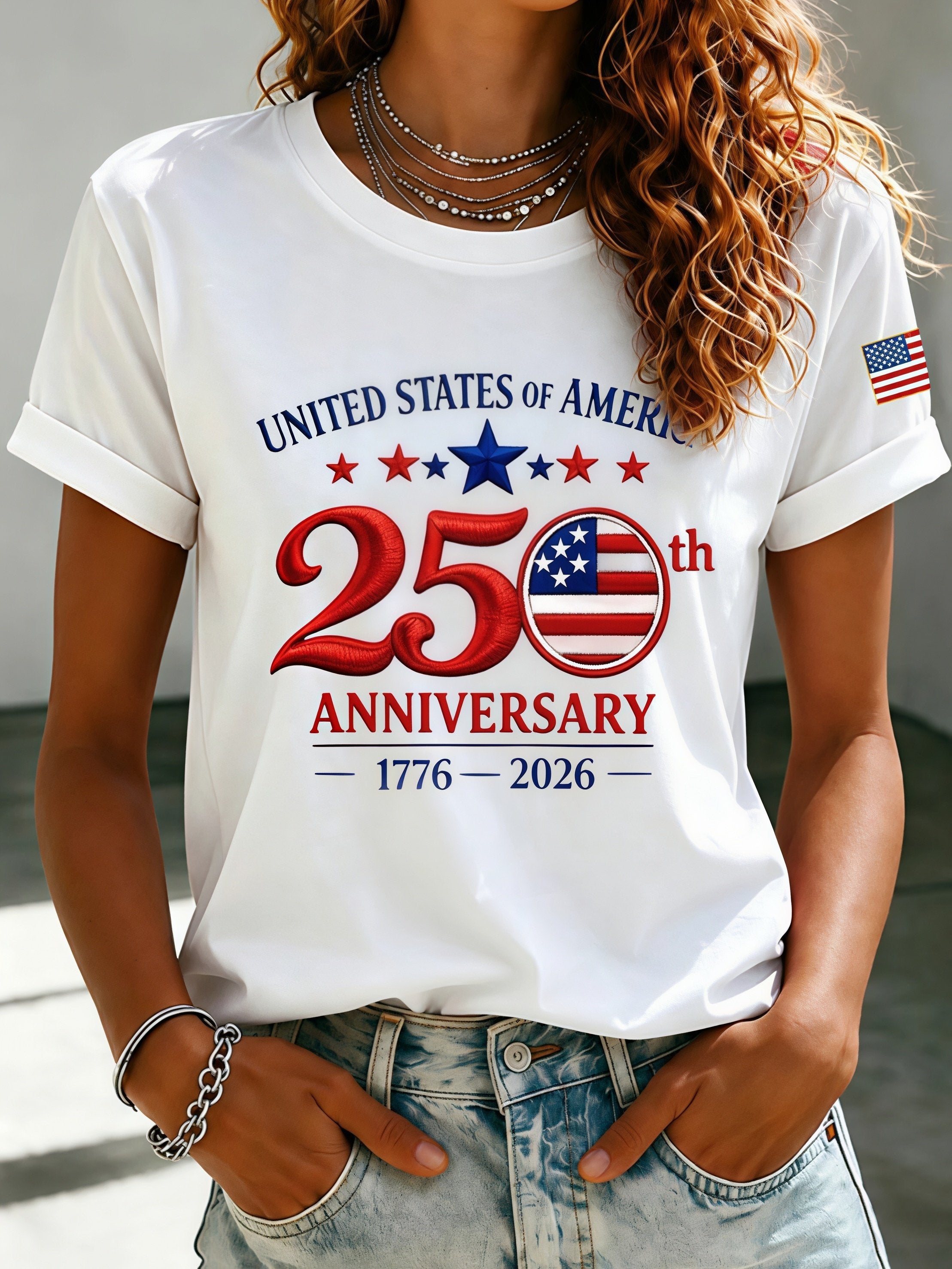 Women's USA 250th Anniversary Printed T-shirt