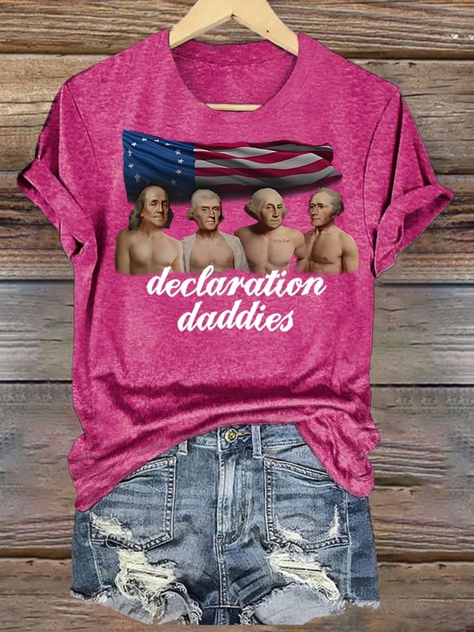 Women's  declaration Round-neck Printed T-Shirt