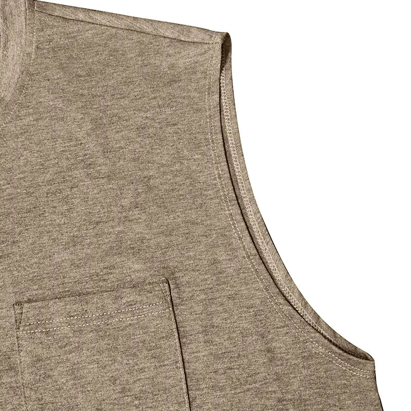 Men's Solid-Color Henley Vest