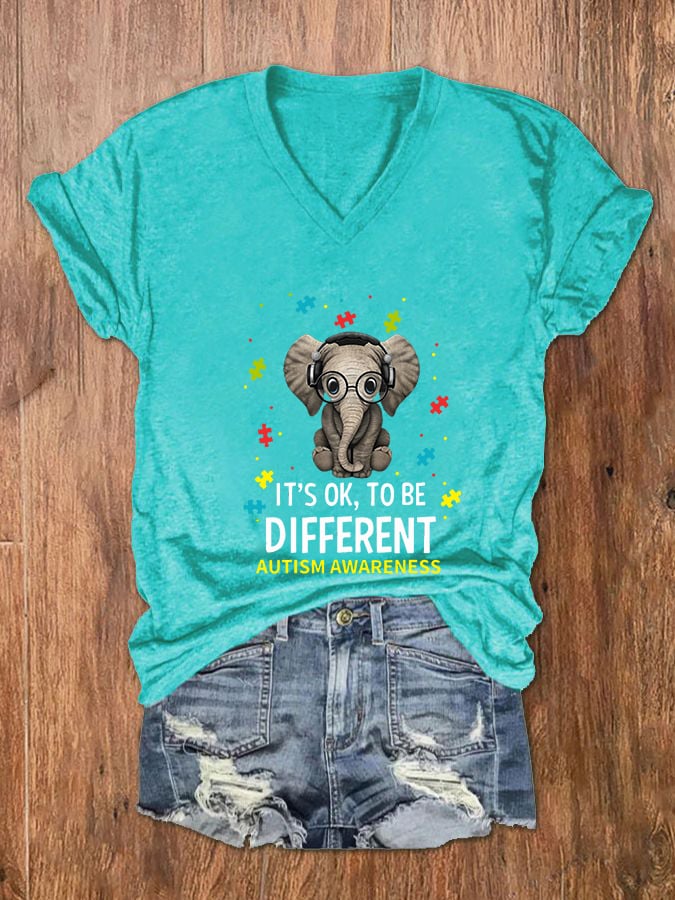 Women's It's Ok To Be Different V-Neck T-Shirt