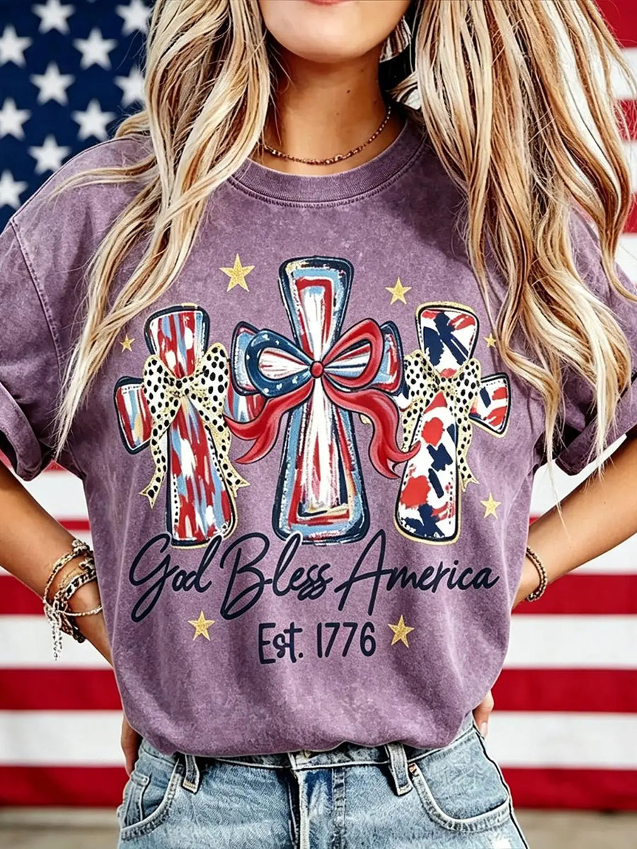 God Bless America Washed Cotton T-Shirt