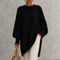 Elegant Solid Color Crew Neck Pullover Knit Sweater