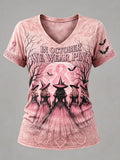 Women's Breast Cancer Halloween  Print Hoodie
