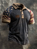 Men's Retro "Patriot" Color-Block Short-Sleeve Polo Shirt