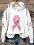 Womens Awareness Ribbon With Roses Hoodie