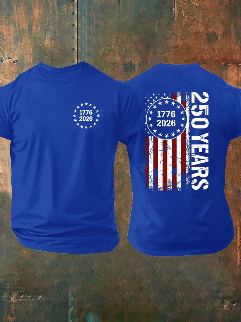 1776 2026 250 Years Pattern 100% Cotton T-Shirt