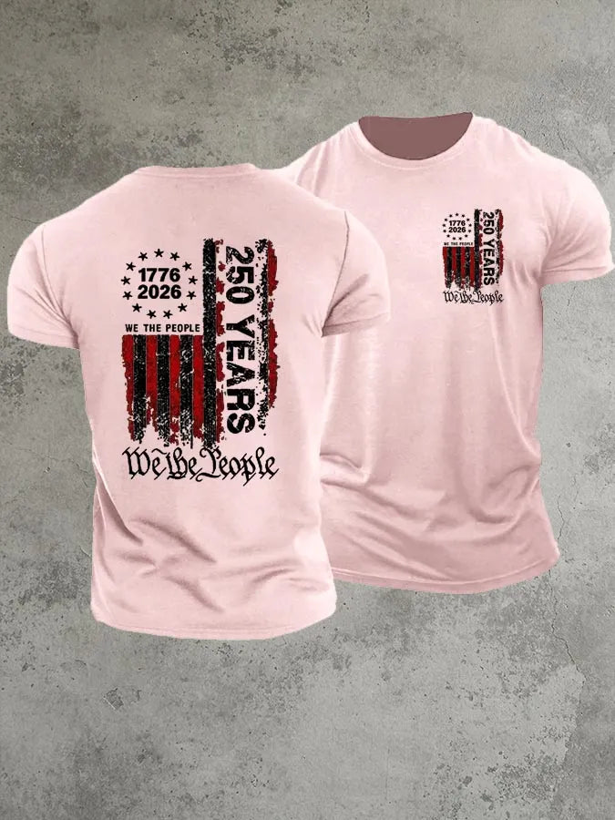 1776-2026 250 Years We The People  Pattern 100% Cotton T-Shirt