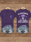 Women's Remember For Those Who Cannot Alzheimers Support V-Neck Tee