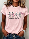 Women's Casual Breast Cancer Awareness Print Top