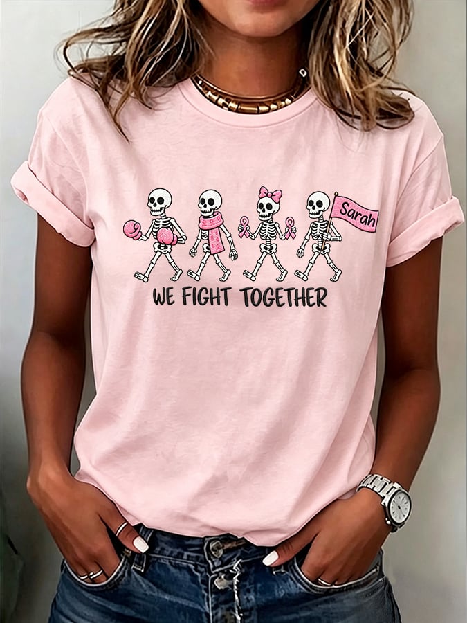 Women's Casual Breast Cancer Awareness Print Top