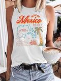 Retro Gulf Of Mexico Est.1550 Print Vest