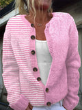 Women's Pink Breast Cancer Awareness Knit Cardigan