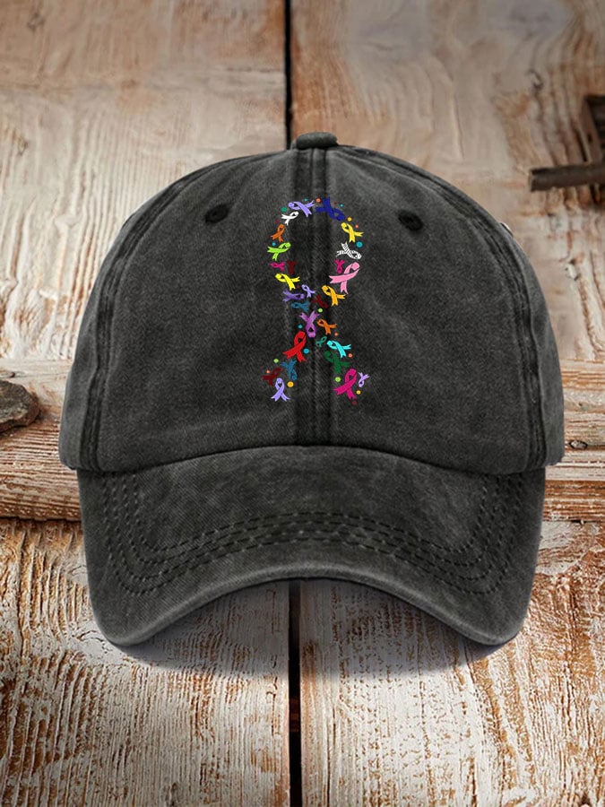 All Cancer Awareness Colorful Ribbon Hat